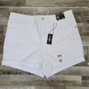 New Express Shortie High Rise Hyper Stretch White Jean Shorts Size 10